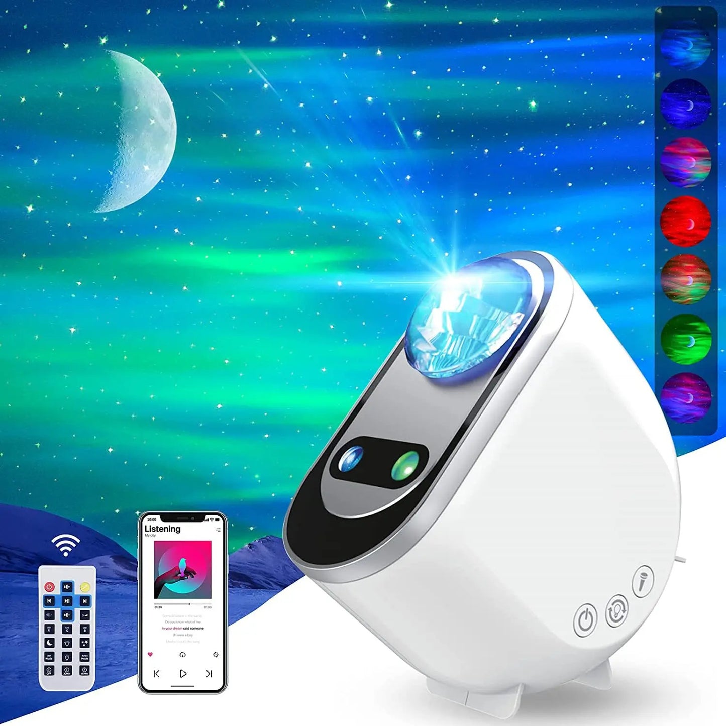 Projecteur LED Ciel Étoilé & Aurores Boréales – Lampe de Nuit Galaxie