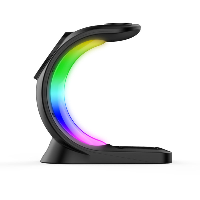 Chargeur rapide sans fil 4 en 1 avec LED RGB – Compatible iPhone & accessoires